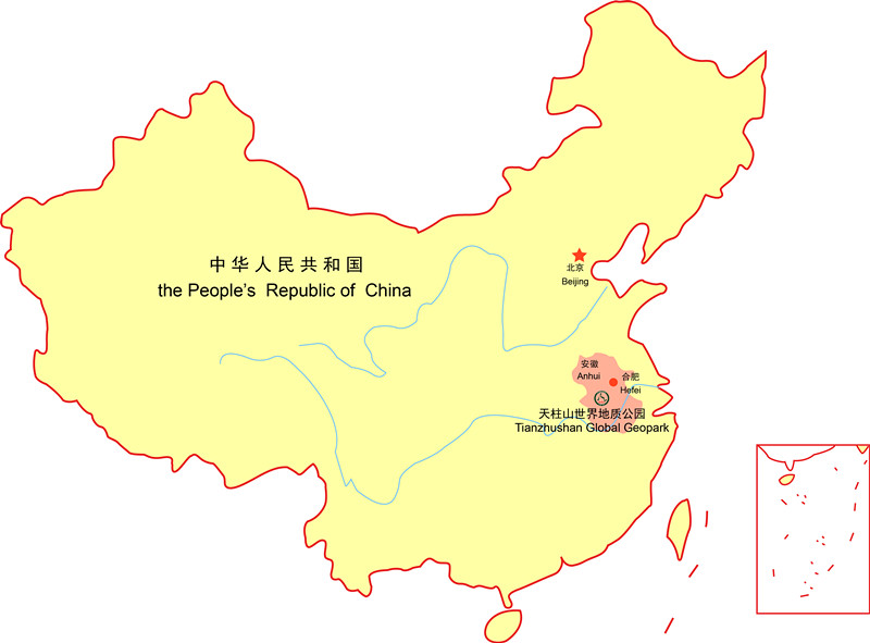 天柱山在世界的位置图